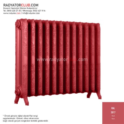 Decora 800-180 Ayaklı Desenli Döküm Radyatör, ral 3017 |  6 Kolon